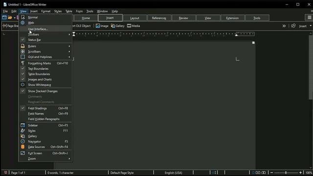 LibreOffice 7.4 Writer Different User Interface смотреть онлайн
