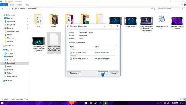 Transparent Taskbar in Windows 10 Easy Tutorial using Rain meter смотреть онлайн