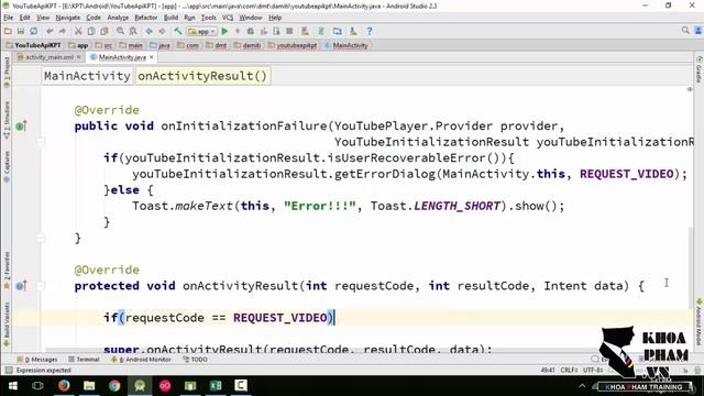 Lập trình Android A-Z - Bài 181: YouTube API | Play video смотреть онлайн