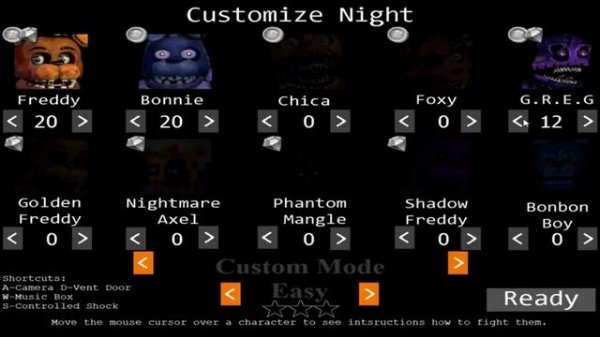 fnaf ultimate edition custom night