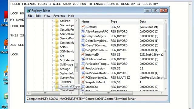 HOW TO ENABLE REMOTE DESKTOP BY REGISTRY IN WINDOW XP & 7 смотреть онлайн