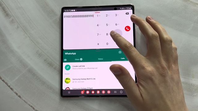 Split Screen Incoming Call Samsung Emoji Galaxy Z Fold2 WhatsApp смотреть онлайн