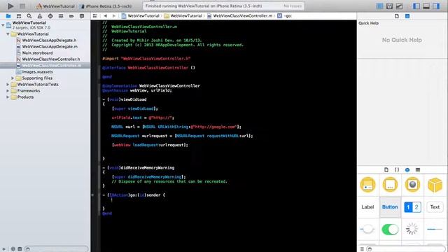 WebView in Xcode 5 part 2 - Searchable adress смотреть онлайн