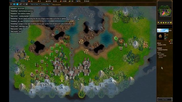 Battle for Wesnoth: Caves of the Basilisk - Cackfiend (Rebels) vs Danniel_BR (Undead) смотреть онлайн