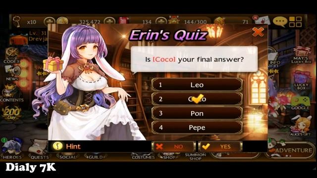 Dialy Erin's Quiz Seven Knights (05-05-2016) смотреть онлайн