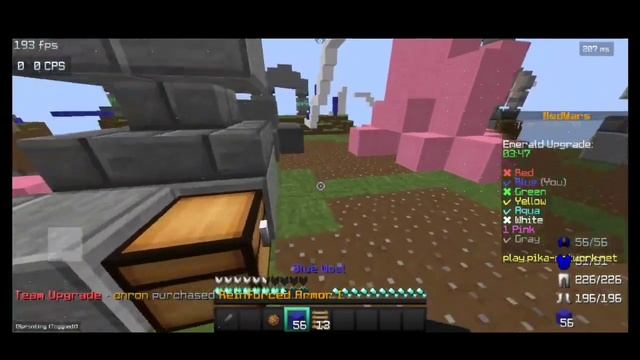 Playing solo bedwars on mobile📱| pojav launcher | pikanetwork смотреть онлайн