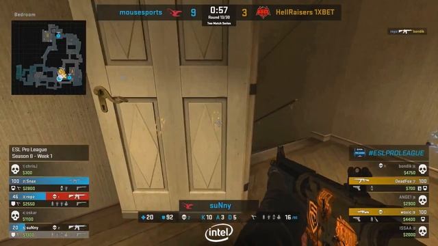 ESL Pro League S8 - HellRaisers срещу mousesports (Inferno) Map 1 - Group Stage смотреть онлайн