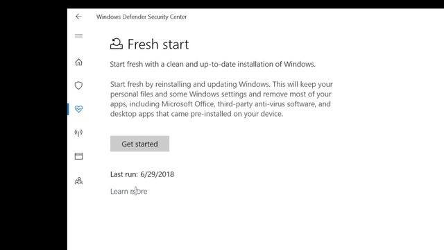 Windows 10 Reinstall Windows with Fresh Start смотреть онлайн