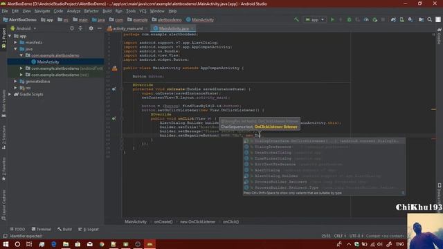 8. AlertDialog Demo Example for AndroidX in Android Studio 3.3 | Basic Android Tutorials | ChiKhu19 смотреть онлайн