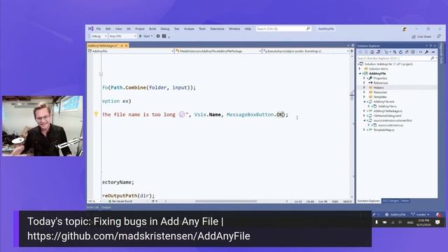 Writing Visual Studio Extensions with Mads - Fixing bugs in Add Any File смотреть онлайн