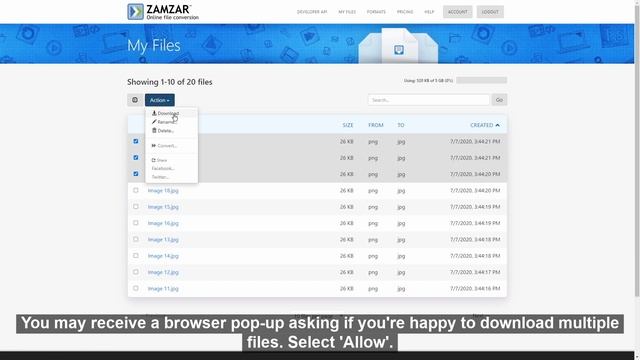 How to download converted files from your Zamzar account смотреть онлайн