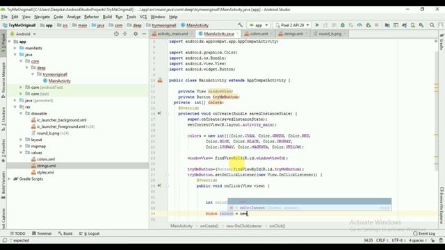 Try Me! Random Colors| How to make an Android app for biggners| [Part-2] | смотреть онлайн