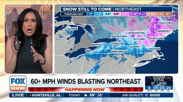 Nor'easter Blasts Northeast With Tropical-Storm-Force Wind Gusts As Snow Buries New England