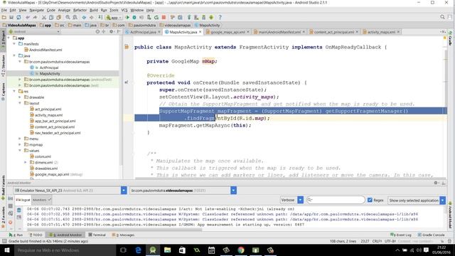[Android Studio] Aula 02 – Utilizando a API Google MAPs - Parte 02 смотреть онлайн