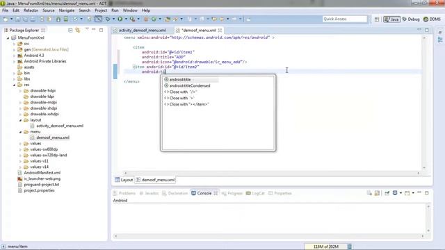 Menu From XML in Android смотреть онлайн