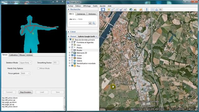 Kinect + Faast = Google Earth смотреть онлайн