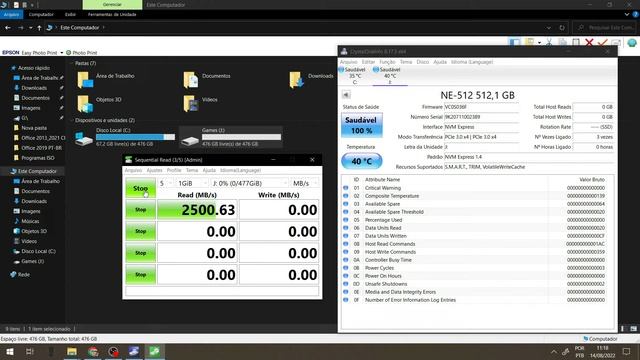 Como Verificar seu HD ou SSD Com Crystal Disk Info, Teste de Velocidade Crystal Disk Mark. смотреть онлайн