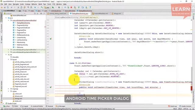 #Android App Development Tutorial in Hindi - 34 - Android Time Picker Dialog-Learn with Milind-हिंद смотреть онлайн