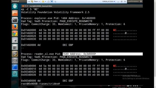 VOLATILITY - Malfind on Cridex Memory Sample смотреть онлайн
