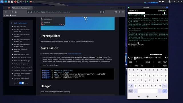 Como instalar Kali Linux-Nethunter en Android sin root (rootless) 2023 смотреть онлайн
