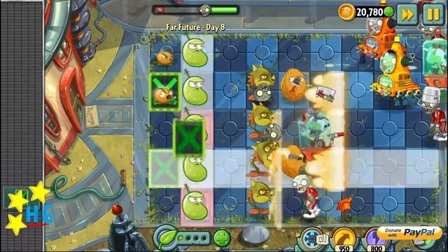 Plants vs Zombies 2 - Far Future - Day 8 [Gargantuar Battle] No Premium смотреть онлайн