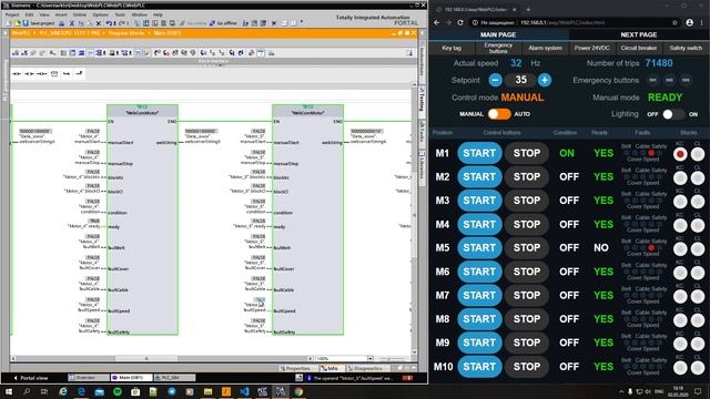 Siemens S7-1500 PLCSIM Adv Web Server Application - Demo смотреть онлайн