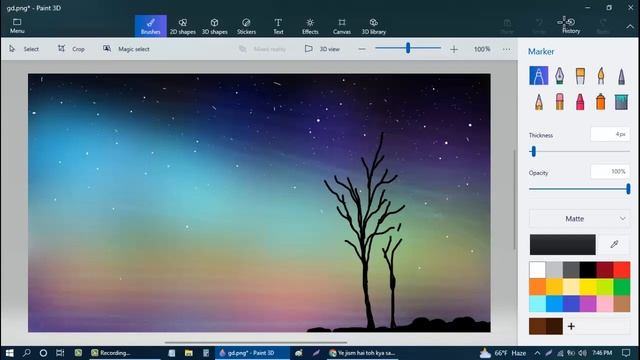 Drawing a Nature scenery in Microsoft Paint-3D смотреть онлайн