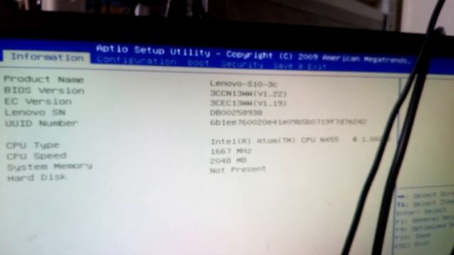 Lenovo S10-3c запуск платы.