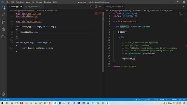 Qt#09 - qDebug Qt Debugging Technique, Subclassing, and Parenting System смотреть онлайн