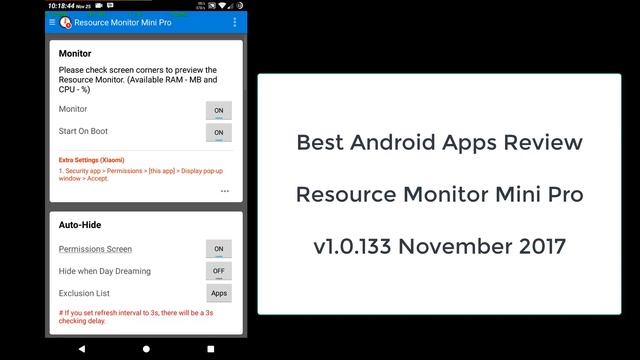 Best Android Apps Review, Resource Monitor Mini Pro 1.0 .33 смотреть онлайн