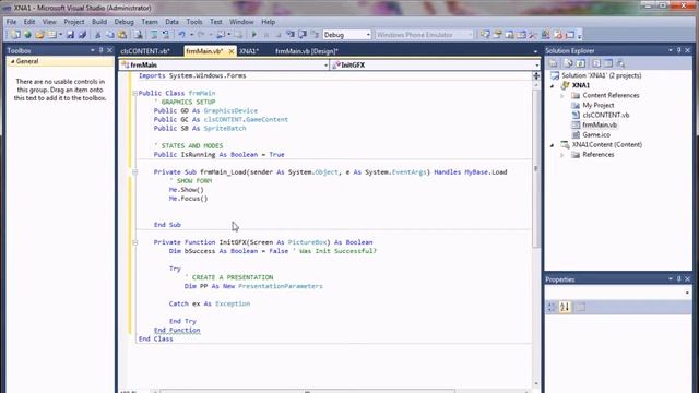 XNA 4 In Visual Basic 2010 - Part 1 - Project Creation & Graphics Initialization смотреть онлайн