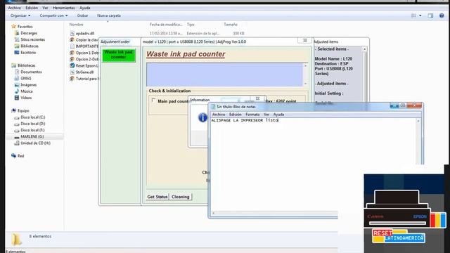 Epson L120 Almuadillas al final de su vida util|| how to reset epson l120 смотреть онлайн
