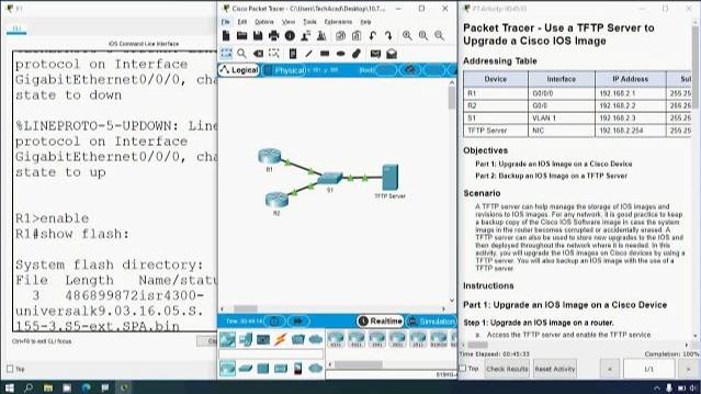 10.7.6 Packet Tracer - Use A TFTP Server To Upgrade A Cisco IOS Image