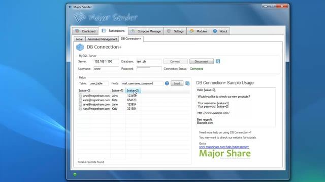 Major Sender - Module: DB Connection+ смотреть онлайн