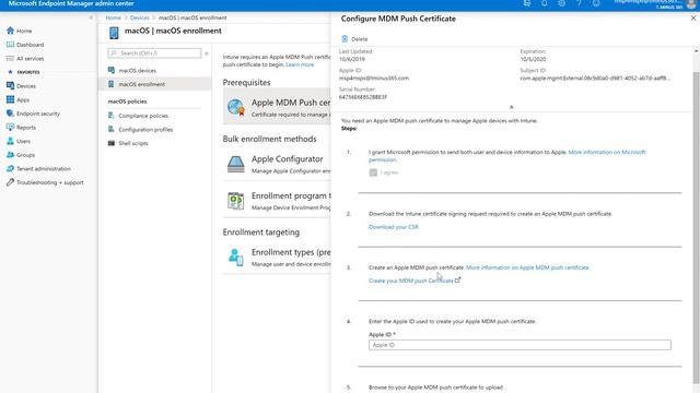 Set up MDM Push Certificate in Microsoft Intune смотреть онлайн
