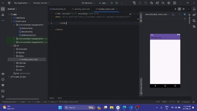 How to add Menu items in Custom Material Toolbar in Android Studio | 2024 | JAVA, KOTLIN смотреть онлайн