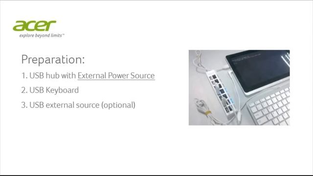 Iconia W700 - Boot Option Menu смотреть онлайн