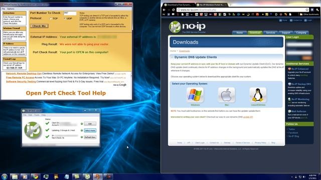 How to check if ports are open And host a server with a Dynamic ip смотреть онлайн