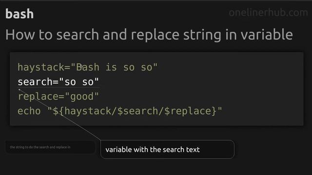 How to search and replace string in variable #bash смотреть онлайн