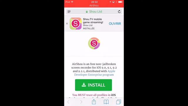 Comment filmer son écran ios 9,9.1,9.2 et 9.2.1 (AirShou) смотреть онлайн