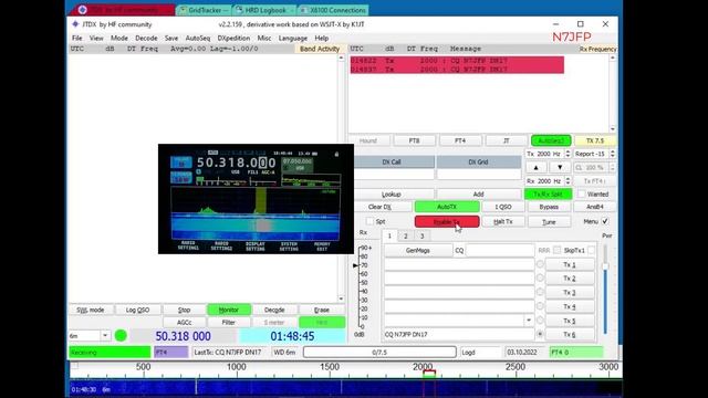 X6100 6m FT4-JTDX N7JFP смотреть онлайн