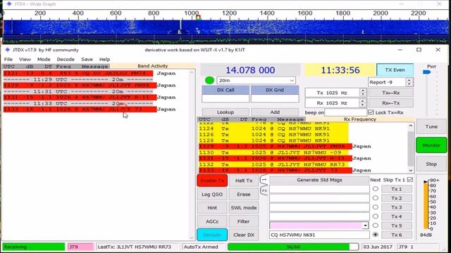 HS7WMU Worked JT9 with JTDX-17.9.0-step42 смотреть онлайн