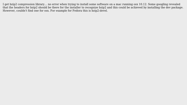 Apple: bzip2 compression library not found error смотреть онлайн