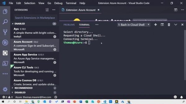 Cloud Shell in Visual Studio Code