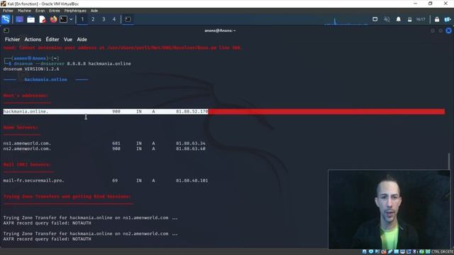 HackMania : Kali Linux :: Outils DNSEnum смотреть онлайн