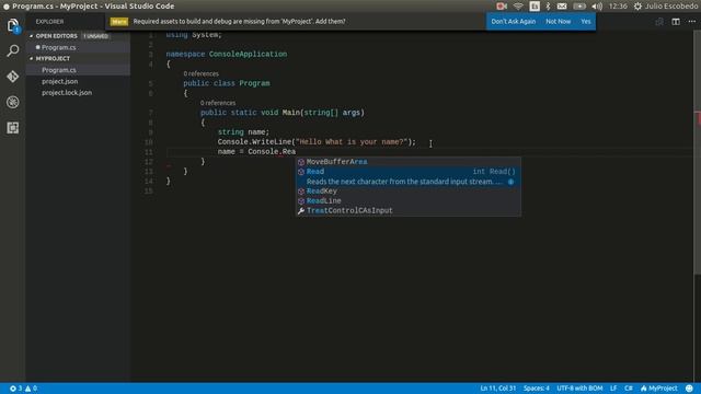 Create, compile and Run a Project on Visual Studio Code for Linux смотреть онлайн