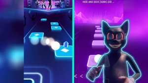 Cartoon Cat Vs Sonic Exe. Song - Tiles Hop "Endless Mode" Linux Fun