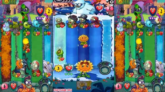 Plants vs. Zombies Heroes Solar Glare Vs Brain Freeze Battle at Ice Zombie Cometh смотреть онлайн