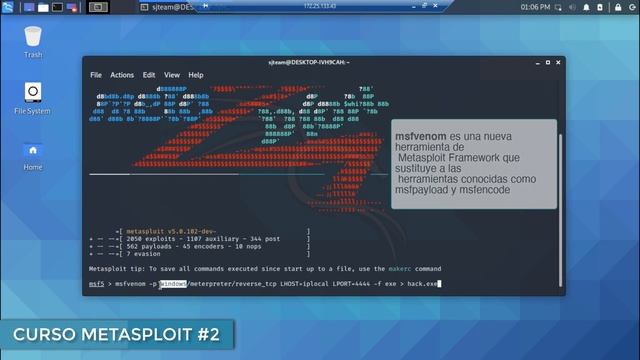 Instalación de METASPLOIT y Creando nuestro primer PAYLOAD #2 смотреть онлайн