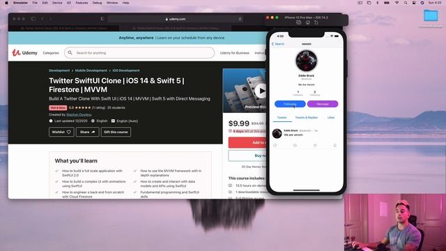Build A Twitter Clone With SwiftUI & Cloud Firestore | iOS 14 & Swift 5 | MVVM смотреть онлайн